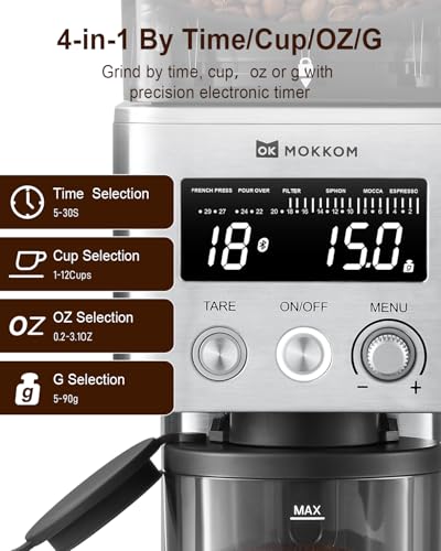 Electric Conical Burr Coffee Grinder with Removable Coffee Scale