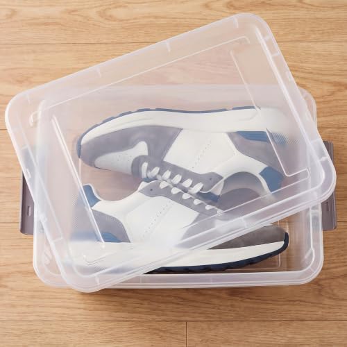 17 QT Plastic Storage Bins with Latching Lids Stackable Storage Containers for Organizing Large Clear Storage Box for Garage (2 Count)