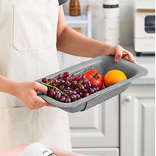Collapsible Sink Colanders and Strainers Basket Extendable Plastic Fruit Vegetable Strainer Drainer Basket for Kitchen