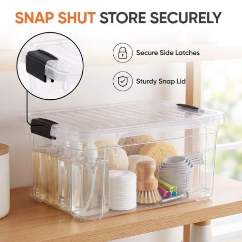 11 Quart Clear Plastic Storage Boxes with Lids (3 Count)
