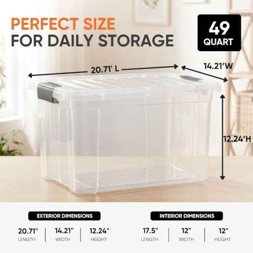 Clear Storage Boxes with Lids (5 Count)