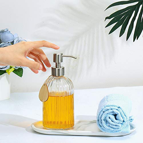 Thick Glass Soap Dispenser with Silicone Pad