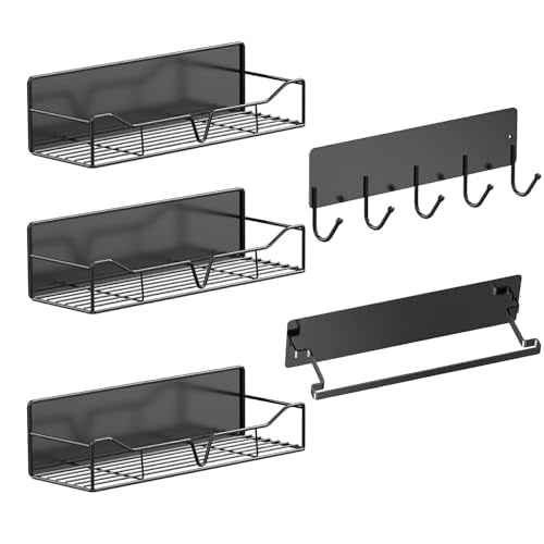 5 Pack Multifunctional Magnetic Shelves for Refrigerator Spice Rack & Washing Machine Organize (5 Count)