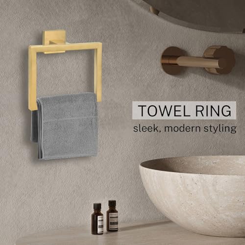 Brushed Gold Towel Ring