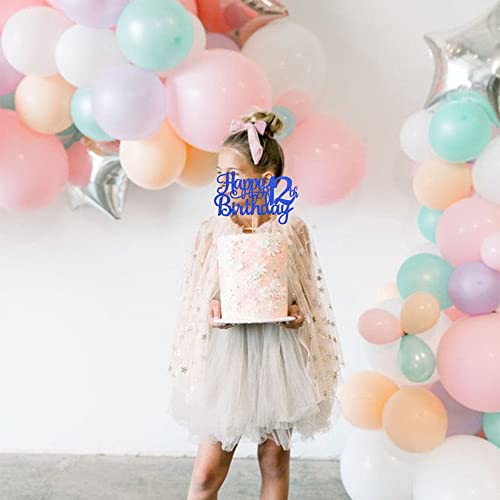 1 PCS Happy 12th Birthday Cake Topper Glitter Cheers to 12 Years Birthday Cake Pick 12 Fabulous Cake Decoration for Happy 13th Birthday Theme Party Decorations Supplies Blue