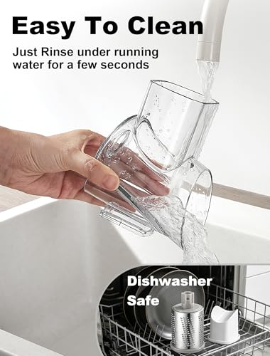 Rotary Cheese Grater Vegetable Shredder With 6 Interchangeable Blades No Slip Suction Base