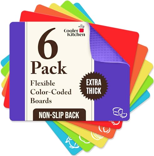 Extra Thick Flexible Plastic Cutting Board Mats (6 Count)