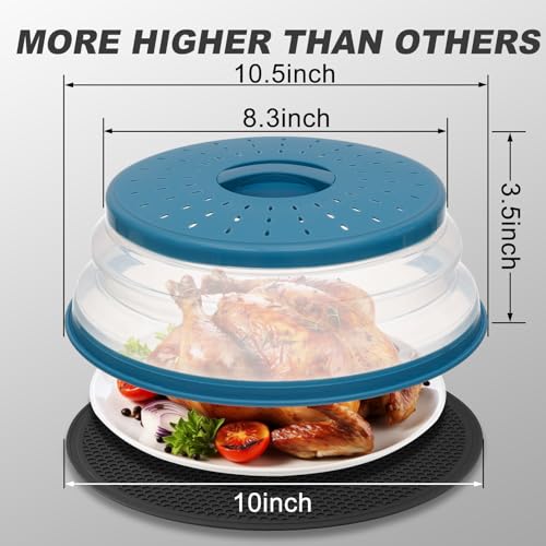 2 in 1 WENWELL Microwave Splatter Cover for Food & Mat (2 Count)