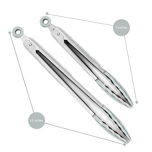 2 Pack Silicone Kitchen Tongs