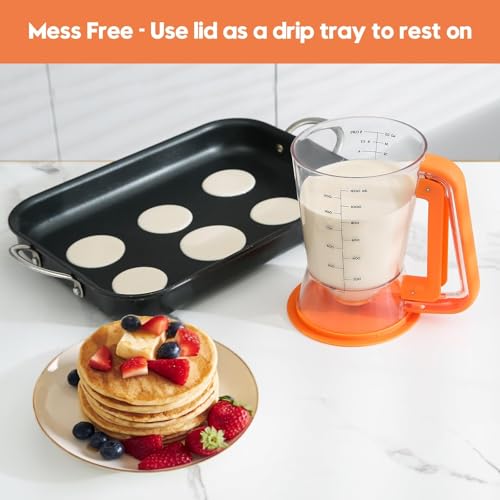 Pancake Batter Dispenser 5 Cup with Sturdy Handle (40 Ounce)