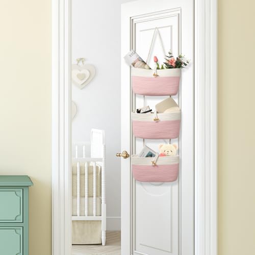 Over The Door Hanging Baskets with Button Strap (33.12 Ounce)