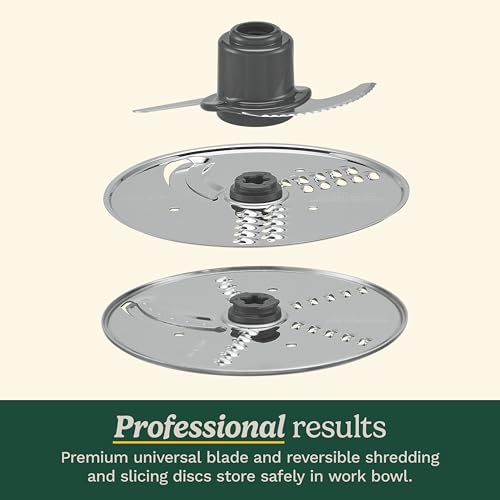 9 Cup Continuous Feed Food Processor with Fine and Medium Reversible Shredding and Slicing Disc