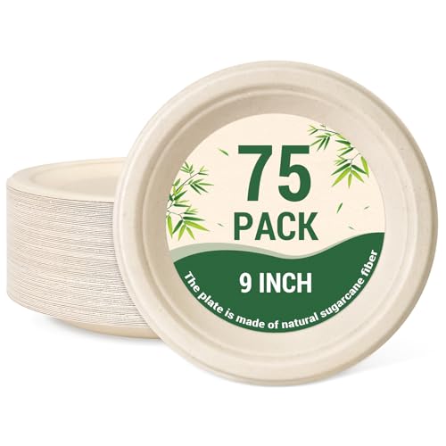 Compostable Paper Plates (75 Count)