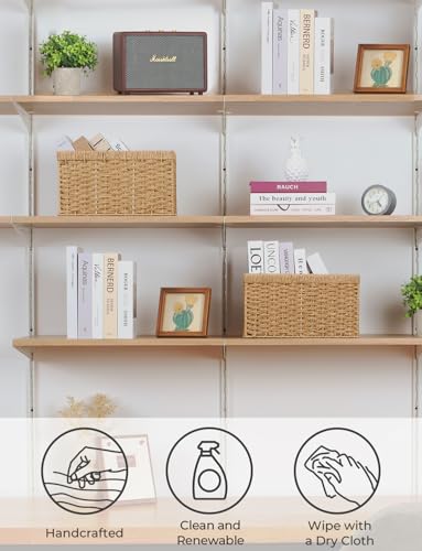 Wicker Storage Baskets for Shelves (2 Count)