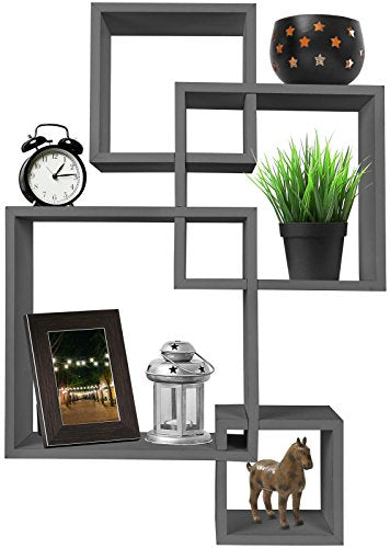 Gray Floating Cube Shelves (4 Count)