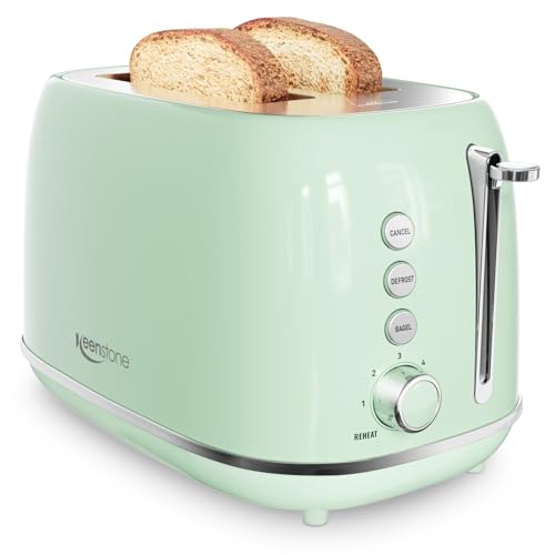 2 Slice Stainless Steel Toaster Retro with 6 Bread Shade Settings