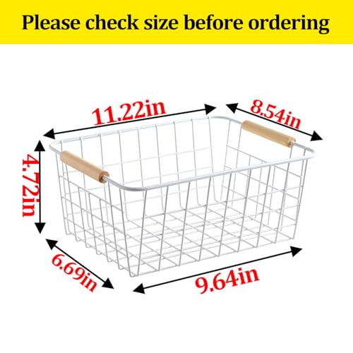 Kitchen Wire Baskets Farmhouse Decor Metal Food Storage Organizer (2 Count)