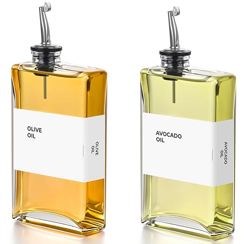 Glass Oil Dispenser for Kitchen (2 Count)