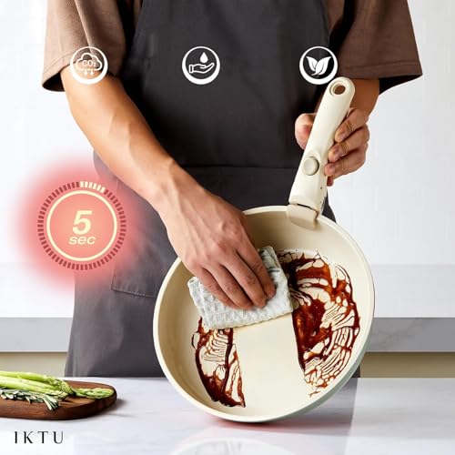 Ceramic Pots and Pans Set Non Stick Green