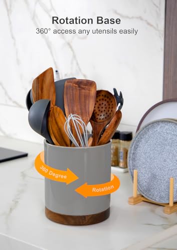 Ceramic Rotating Kitchen Utensil Holder for Countertop