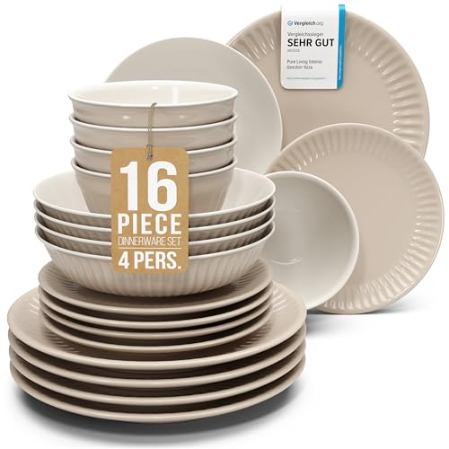 16 Piece Stoneware Dinnerware Set for 4 (16 Count)