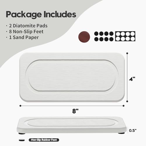 2Pack Water Absorbing Stone Tray for Sink (2 Count)