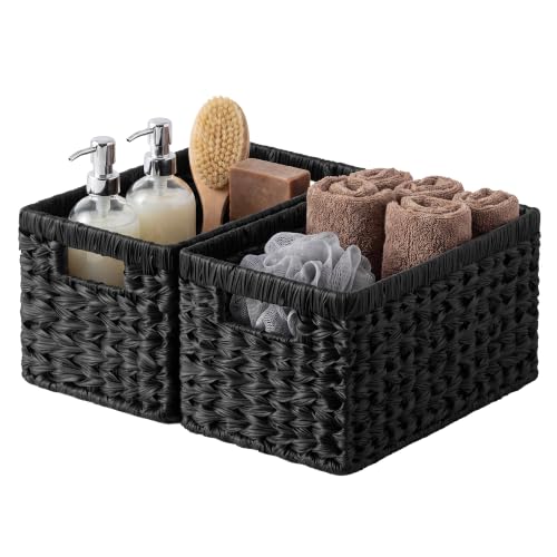 Black Wicker Basket (2 Count)