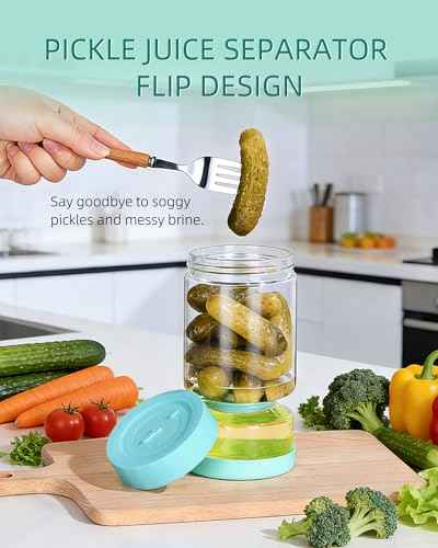 Pickle Jar with Strainer Flip