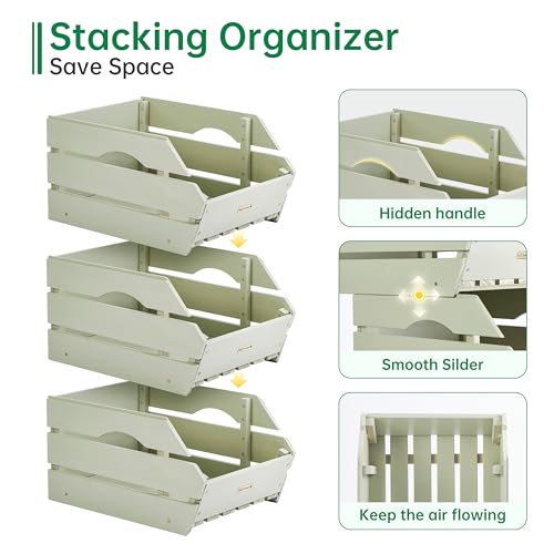 Wood Potato Onion Storage Bins (3 Count)