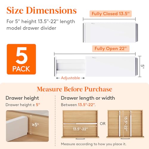 5" Tall Upgrade Drawer Dividers (5 Count)