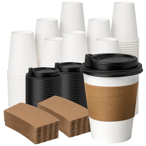 12 oz Disposable Paper Coffee Cups (100 Count)