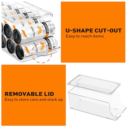 2 Pack Skinny Can Organizer for Refrigerator (2 Count)