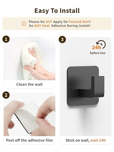 Square Self Adhesive Towel Hooks (4 Count)