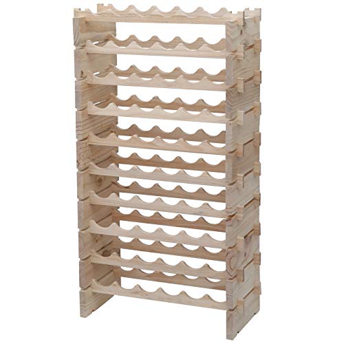 Wine Rack Solid Wood Stackable Storage Wooden Wine Rack Wine Cabinet (60 Count)