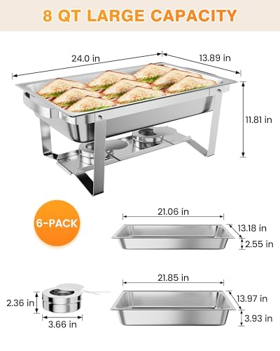Chafing Dish for Buffet Set (6 Count)