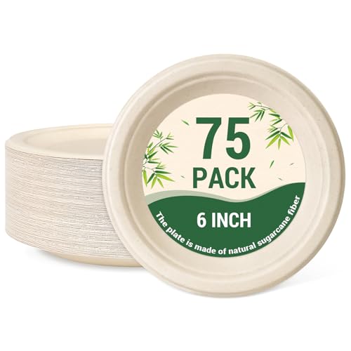 Small Compostable Paper Plates (75 Count)