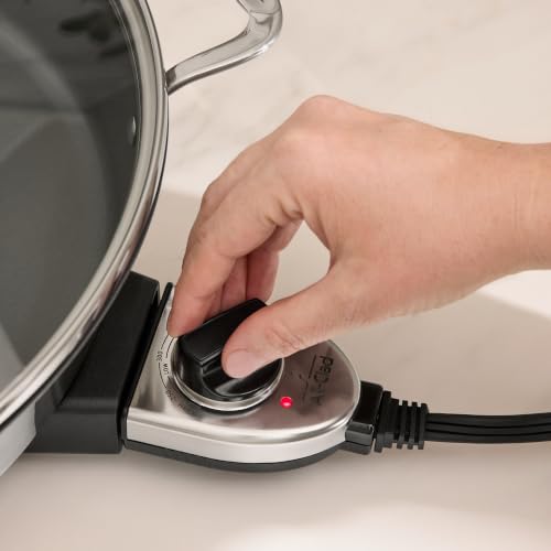 Electrics Stainless Steel and Nonstick Surface Skillet 7 Quart 1800 Watts Temp Control