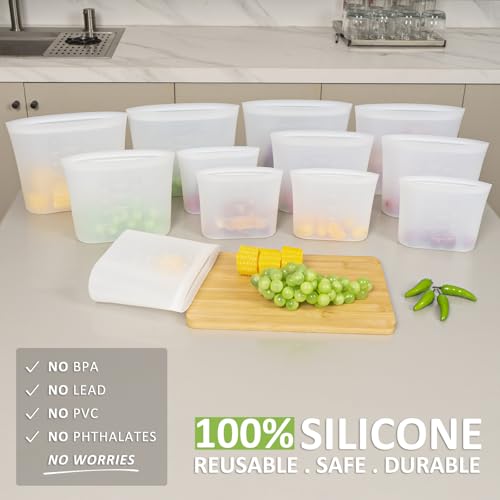 100% Silicone Reusable Storage Bag (9 Count)