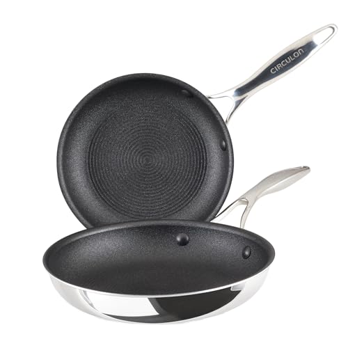 C1 Series Clad Stainless Steel with ScratchDefense Technology Cookware Nonstick Induction Frying Pans