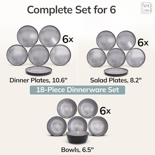 18 Piece Stoneware Dinnerware Set for 6 (18 Count)