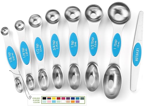 Stainless Steel 8 Magnetic Measuring Spoons for Kitchen (8 Count)