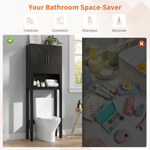 23.6 Inches Wide Toilet Rack with Over The Toilet Storage Cabinet