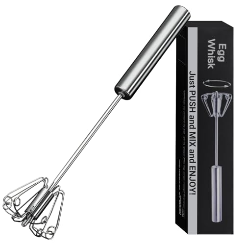 Egg Whisk Upgraded Stainless Steel Semi Automatic Whisk