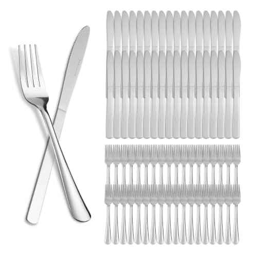 72 Pieces Stainless Steel forks and knives Dinner Flatware Set (72 Count)
