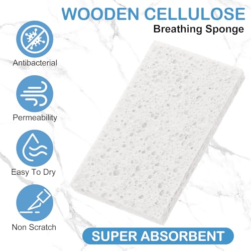 200 Pieces Compressed Wood Pulp Dish Sponges for Kitchen (200 Count)