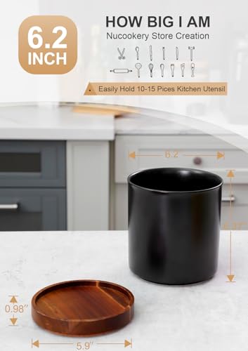 Ceramic Rotating Kitchen Utensil Holder for Countertop