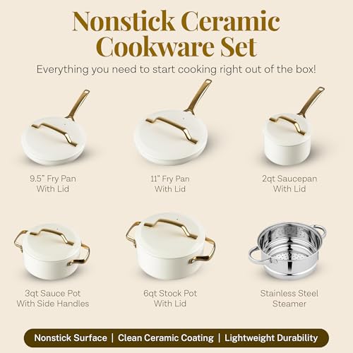 Modern 11 Pc Ceramic Cookware Set