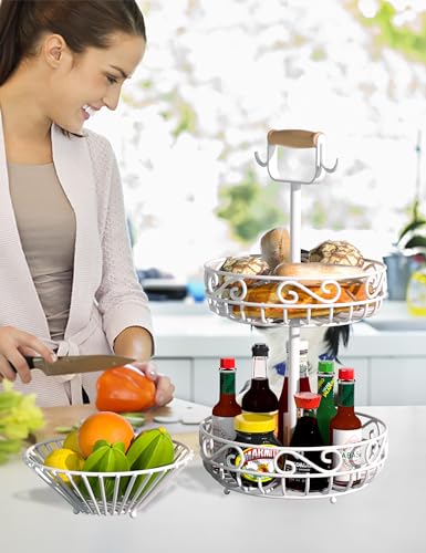 2 Tier 𝐅𝐫𝐮𝐢𝐭 𝐁𝐚𝐬𝐤𝐞𝐭 and Fruit Bowl (2 Count)