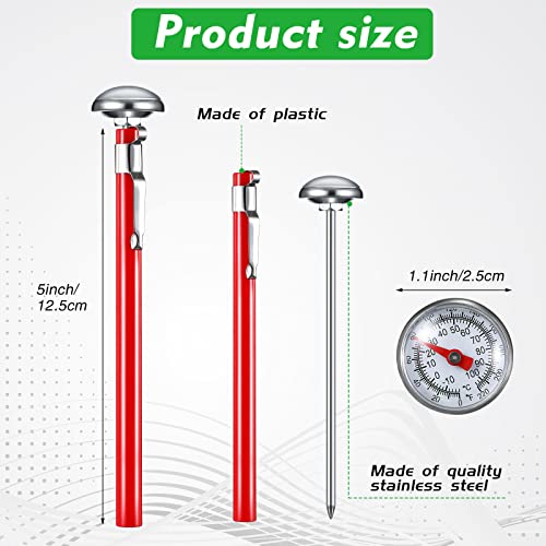 6 Pcs Stainless Steel Kitchen Dial Thermometer 5" (6 Count)