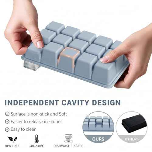 Silicone Ice Cube Tray 3 Pack (3 Count)